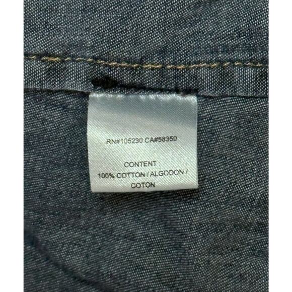 CURRENT ELLIOTT Distressed Denim Western Shirt Snap Closure Chambray Relaxed S - Picture 8 of 10